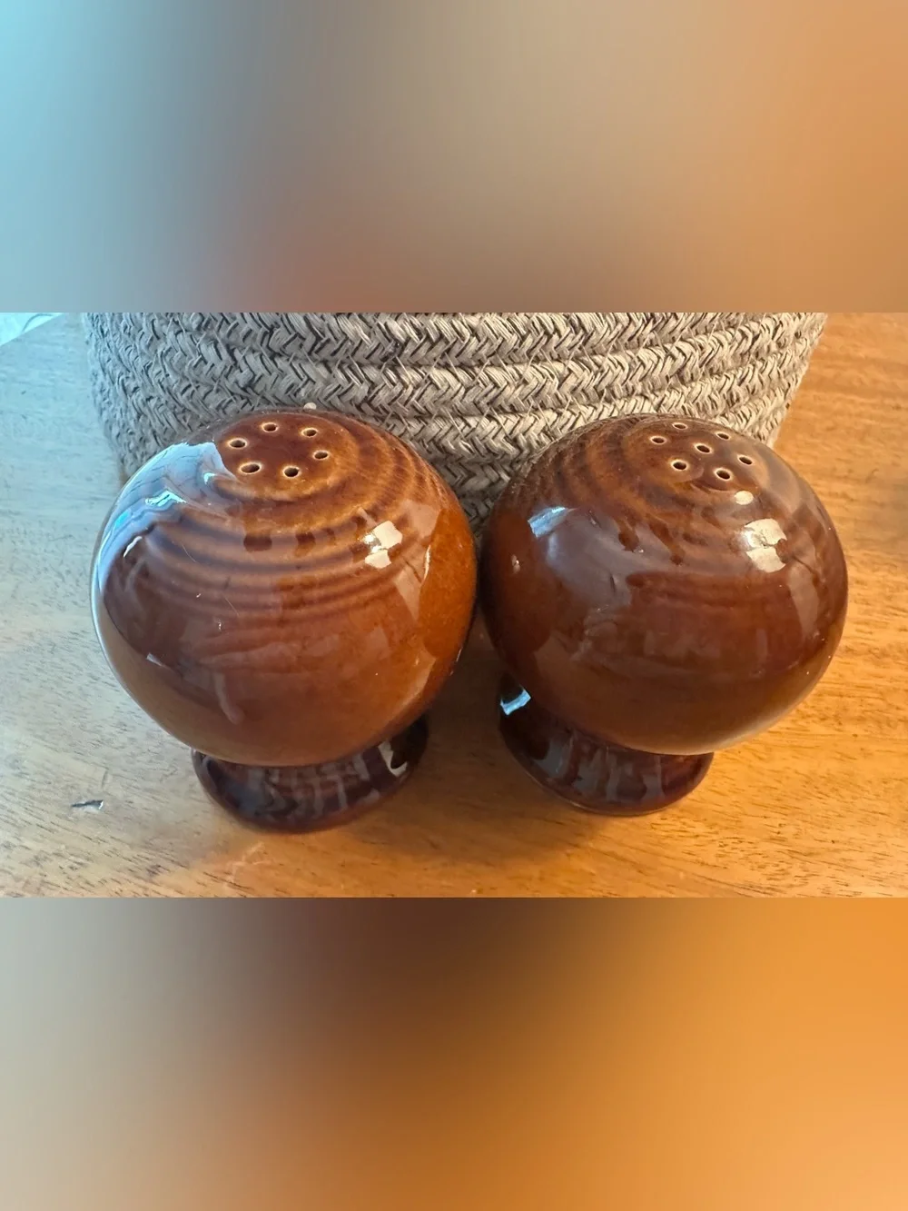 Homer Laughlin Fiesta Salt and Pepper Shakers Chocolate Brown
